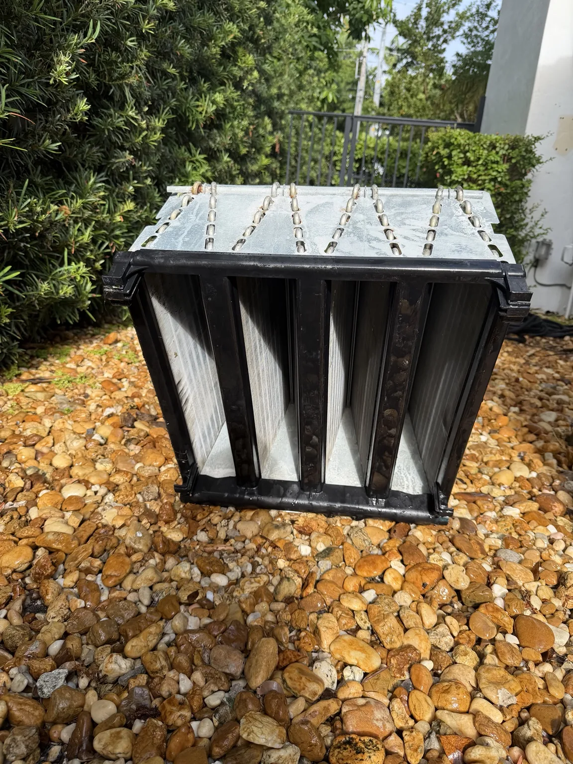 Evaporator coil after professional cleaning